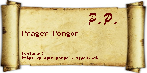 Prager Pongor névjegykártya